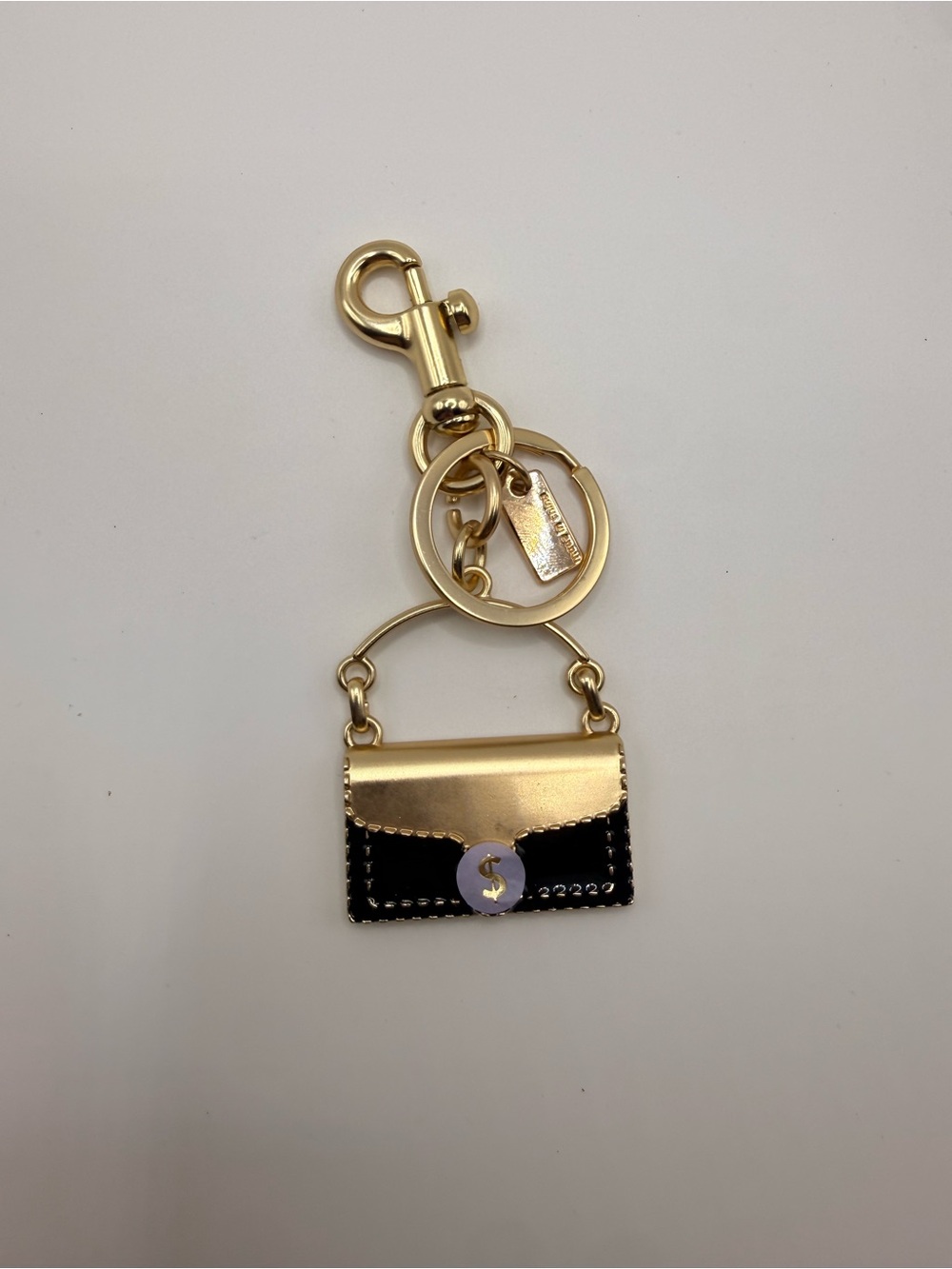 Gold and Black Purse Keychain Charm - Designer Style